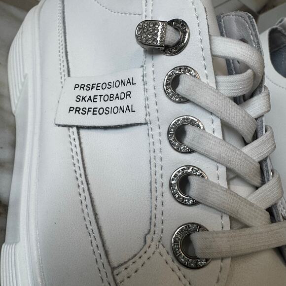 Bonavi Anti-stress Skateboard Sneakers Sz 39 Crystal Embellished Lace Eyelets - Picture 5 of 15